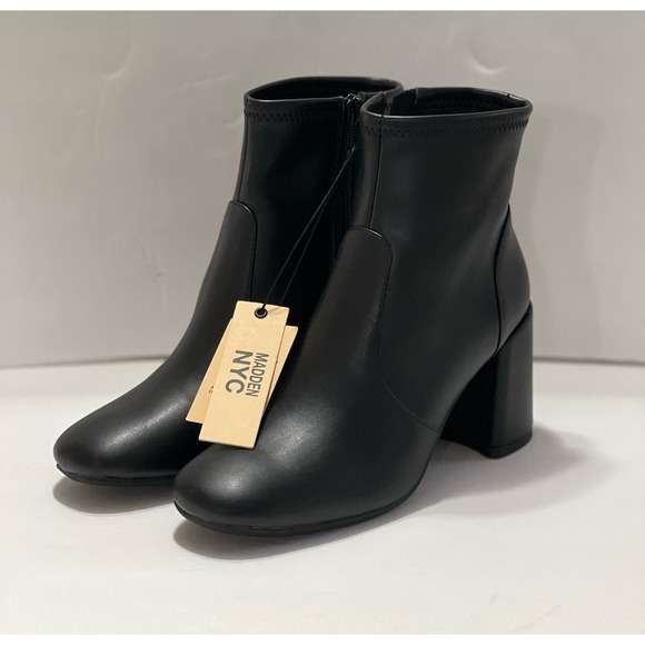 MADDEN NYC Women's Side 9 Bootie Zip black Ankle Heel Boots Comfort Form NEW - Picture 10 of 10
